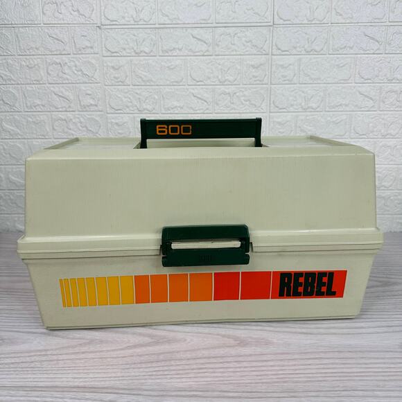 VTG Rebel 600 Fishing Tackle Box 3 Stacking Compartment Organizers Hard Plastic - Picture 1 of 12